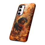 Dachshund Autumn Stroll Dog Tough Phone Case