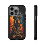 Doberman Bandana Portrait Tough Phone Case - Color Splash