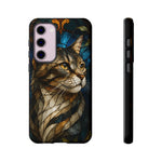 Stained Glass Cat Phone Case, Lead Line Art Cover, Gift