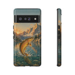 Leaping Golden Trout Lake Scene phone case | Tough Cover