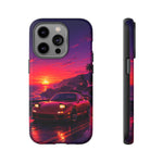 FD RX-7 Retro Sunset Sports Car Tough Case | Neon Vaporwave Beach Drive