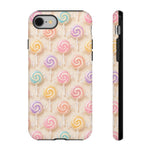 Pastel Swirl Lollipops Tough Case | Candy Pattern Phone Cover