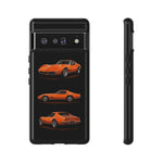 C3 Corvette Art Phone Case Orange, Three-View Vector Cover, Gift