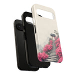 Pink Azalea Mountain Stairs Phone Case Japanese Zen Tough Case