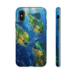 Mahi Mahi School Phone Case, Dorado Fish Frenzy Cover for Anglers