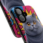 British Shorthair Round Pop Art Tough Phone Case