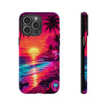 Neon Sunset Beach Radiant Vaporwave Phone Case – Tropical Aesthetic