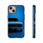 Muscle Car Phone Case Blue 68 Charger RT, Retro Tough Cover for Men