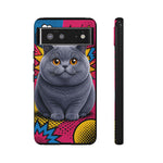 British Shorthair Round Pop Art Tough Phone Case