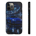 Skyline GT-R R34 Bayside Blue Tokyo Night Art Tough Phone Case