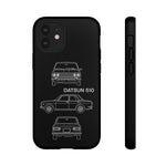 Datsun 510 Triple View Line Art JDM Tough Phone Case Cover Gift