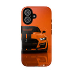Orange Mustang Art Phone Case, GT500 American Muscle Car Tough Cover for Male