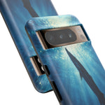 Barracuda Silhouette Phone Case, Sunlit Marine Art Tough Cover