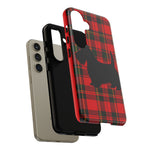 Scottish Terrier Silhouette Plaid Art Tough Phone Case