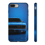 Muscle Car Phone Case Blue 68 Charger RT, Retro Tough Cover for Men