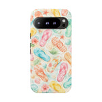Watercolor Flip Flops pattern Tough Case | Beach Shells Phone Cover