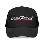 Grand National Foam Trucker Hat – Classic Script Embroidered Snapback Mesh Cap Retro Muscle Car Style