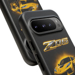 Z06 Corvette Phone Case, Yellow Neon Chrome Studio Cover
