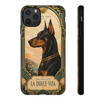 Doberman Art Deco 'La Dolce Vita' Phone Case | Vintage Dog Design