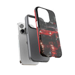 RX7 Phone Case Red, Night Drift JDM Sports Car Tough Cover, Gift