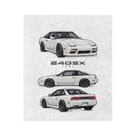 240SX 1989 JDM Car Illustration Blanket | 240 SX Microfiber Throw