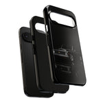 Black Classic C10 Truck Phone Case | Vintage Pickup Reflection, Minimal Auto Design