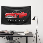 1956 Thunderbird Convertible Wall Flag Banner 34x56 Red Classic Car Decor