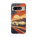 Retro Sunset Countach phone case | Sports car tough cover