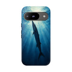 Barracuda Silhouette Phone Case, Sunlit Marine Art Tough Cover