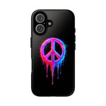 Glitch Peace Sign Phone Case, RGB Melt Digital Art Tough Cover, Gift