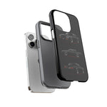 Black GNX Phone Case, Three-View Muscle Car Vector Tough Cover
