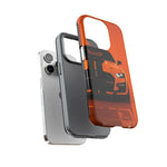 Orange Mustang Art Phone Case, GT500 American Muscle Car Tough Cover for Male