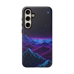 Retro Neon Mountains Phone Case | Vaporwave Galaxy Landscape