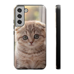 Scottish Fold Kitten Phone Case, Macro Close-Up Portrait Cover