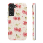 Pink Cherry Pattern Phone Case | Cute Retro Fruit Design