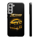 Z06 Corvette Phone Case, Yellow Neon Chrome Studio Cover