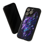 Holographic Wolf Phone Case, Fractured Prism Iridescent Cover