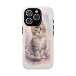 Maine Coon Watercolor Heart Phone Case Watercolor Kitten Art Gift