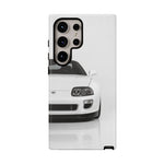 White MK4 Supra Phone Case, Retro 90s JDM Tough Cover for Car Enthusiasts