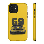 1969 Camaro Z28 Yellow Front View Muscle Car Tough Phone Case