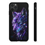 Holographic Wolf Phone Case, Fractured Prism Iridescent Cover