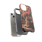 Cherry Blossom Cat Phone Case, Painterly Spring Art Cover