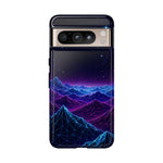 Retro Neon Mountains Phone Case | Vaporwave Galaxy Landscape