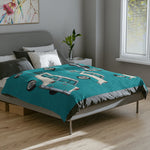 1955 Nomad Turquoise Microfiber Throw Blanket Classic Wagon Car Gift