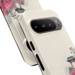 Pink Azalea Mountain Stairs Phone Case Japanese Zen Tough Case