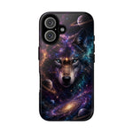 Cosmic Wolf Phone Case, Galaxy Nebula Portrait Tough Cover, Gift