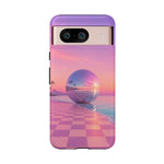 Retro Vaporwave Sunset sphere phone case | protective cover
