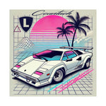 Countach Poster Retro 80s 90s Vaporwave Exotic Supercar Wall Art