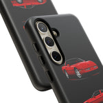 C4 Corvette Art Phone Case Red, Three-View Vector Cover, Gift