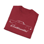 1961 Continental Classic Car T-Shirt Line Art Silhouette Emblem Car Fan Gift